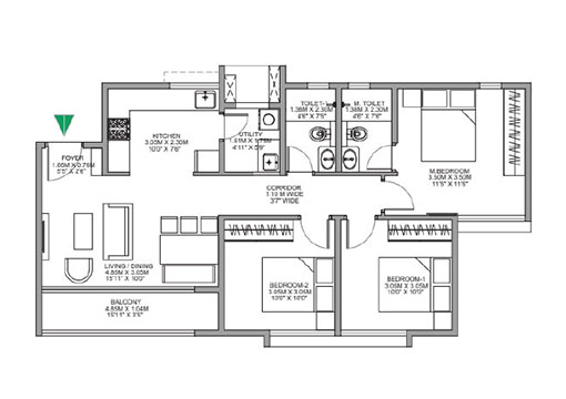 3 BHK Godrej Splendour-3 BHK