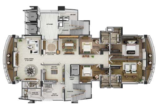 floor-plan GODREJ WOODSCAPES Floor 4bhk